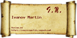 Ivanov Martin névjegykártya