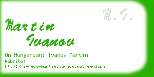 martin ivanov business card